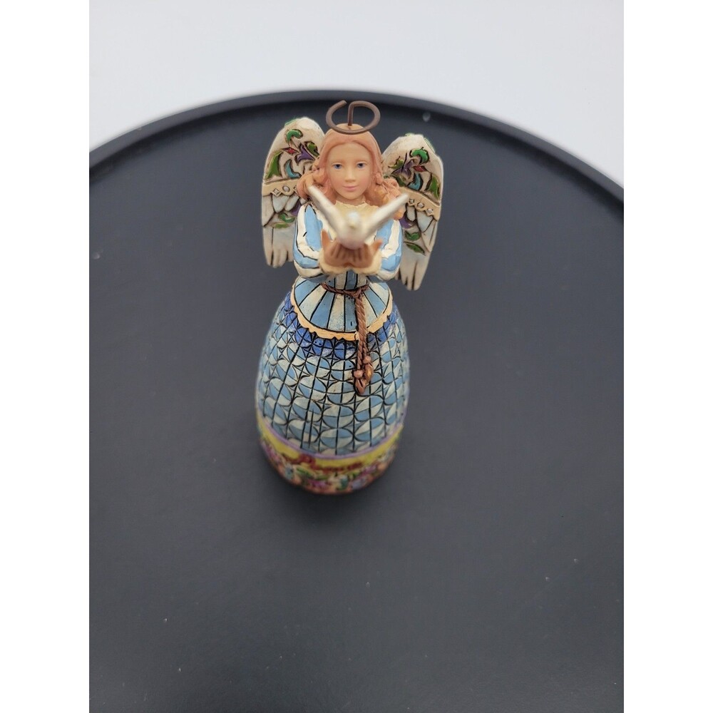 Retired 5" Jim Shore Peace Angel Holding a Dove Figurine Folk Art 2006